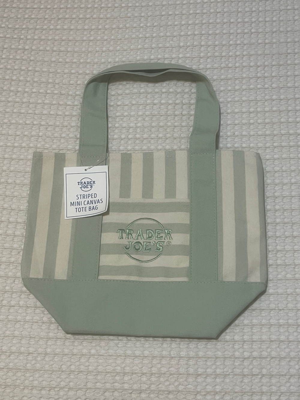 Trader Joe’s Pastel Striped Mini Canvas Tote Bag